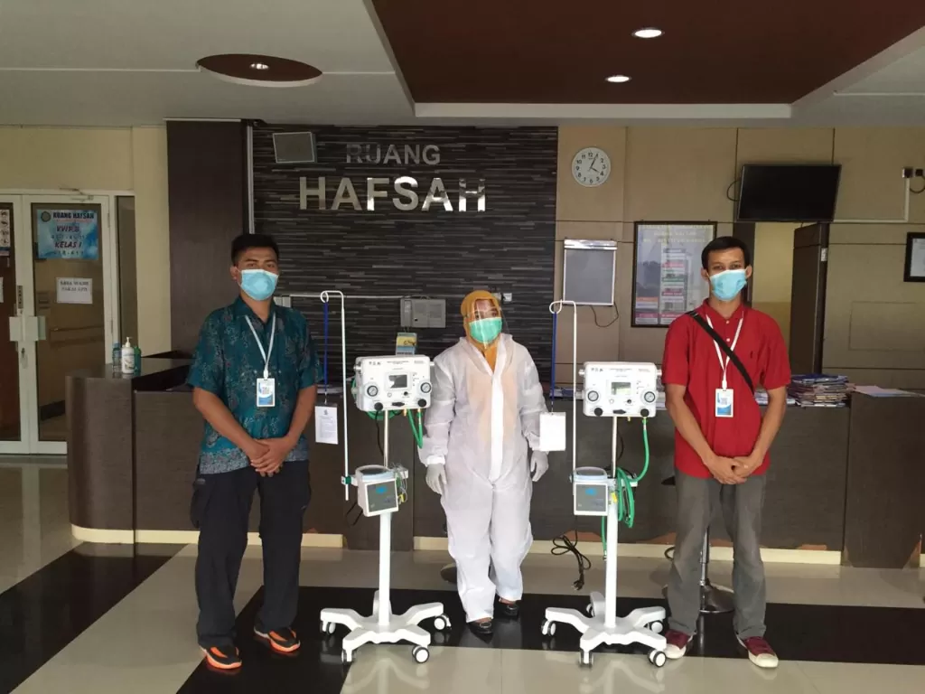 Alat HFNC hasil karya peneliti Lembaga Ilmu Pengetahuan Indonesia (LIPI) tersebut dapat menjadi terapi oksigen beraliran tinggi, yang dapat membantu penyembuhan pasien Covid-19. di salah satu rumah sakit di Kabupaten Kudus. (Istimewa).)