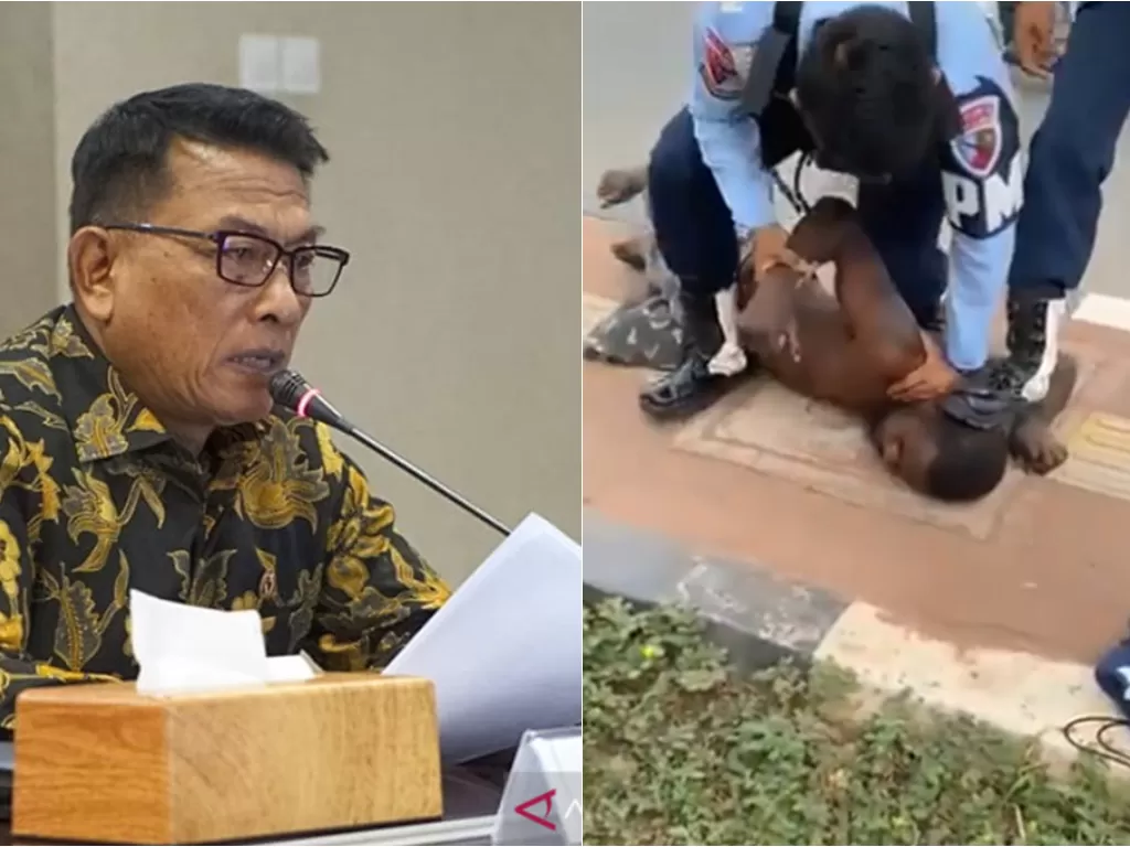 Kiri: Kepala KSP Moeldoko (Dok. KSP) / Kanan: Dua oknum TNI AU aniaya warga disabilitas (Istimewa)