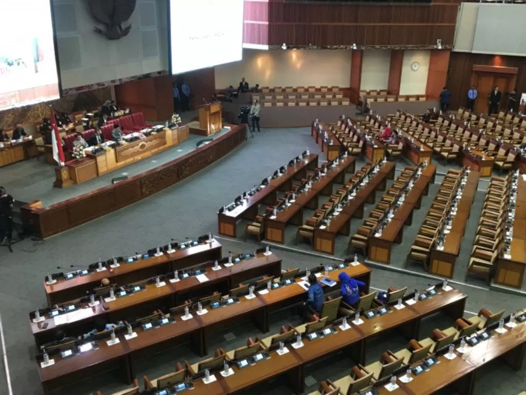 Suasana sidang paripurna 9 di Dewan Perwakilan Rakyat, Selasa (17/9/2019). (Ilustrasi/ANTARA/ Abdu Faisal)