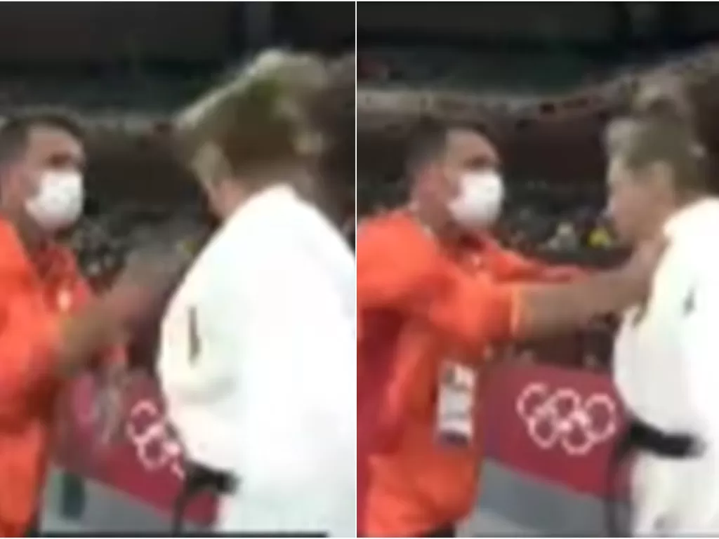 Viral pelatih judo tampar atletnya sebelum bertanding. (Instagram/@martyna_trajdos)