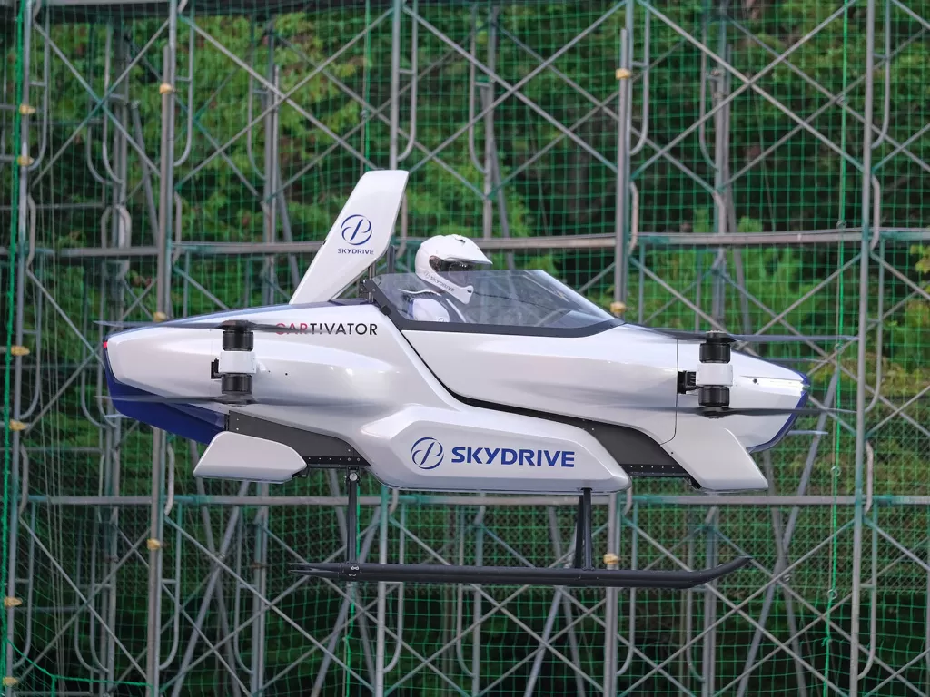 Tampilan mobil terbang SkyDrive SD-03 saat uji coba (photo/CARTIVATOR 2020/SkyDrive Inc.)