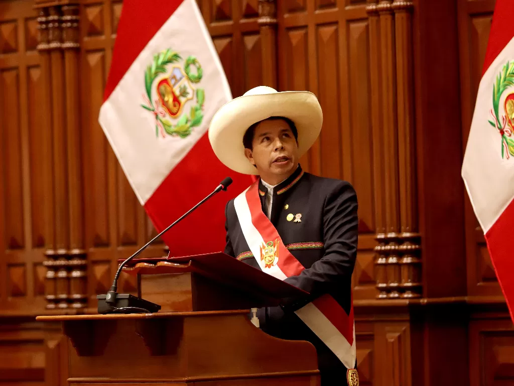 Pedro Castillo, presiden baru Peru. (REUTERS/PERU'S PRESIDENCY)