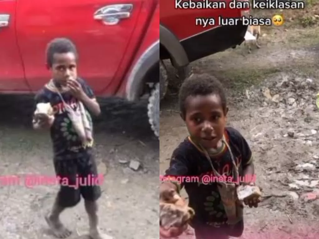 Bocah Papua baik hati (Instagram @/insta_julid)