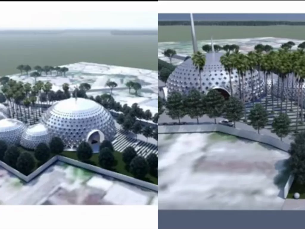 Konsep desain Masjid Agung Pangkalpinang, Bangka Belitung karywa arsitek Ridwan Kamil. (Twitter/ridwankamil)
