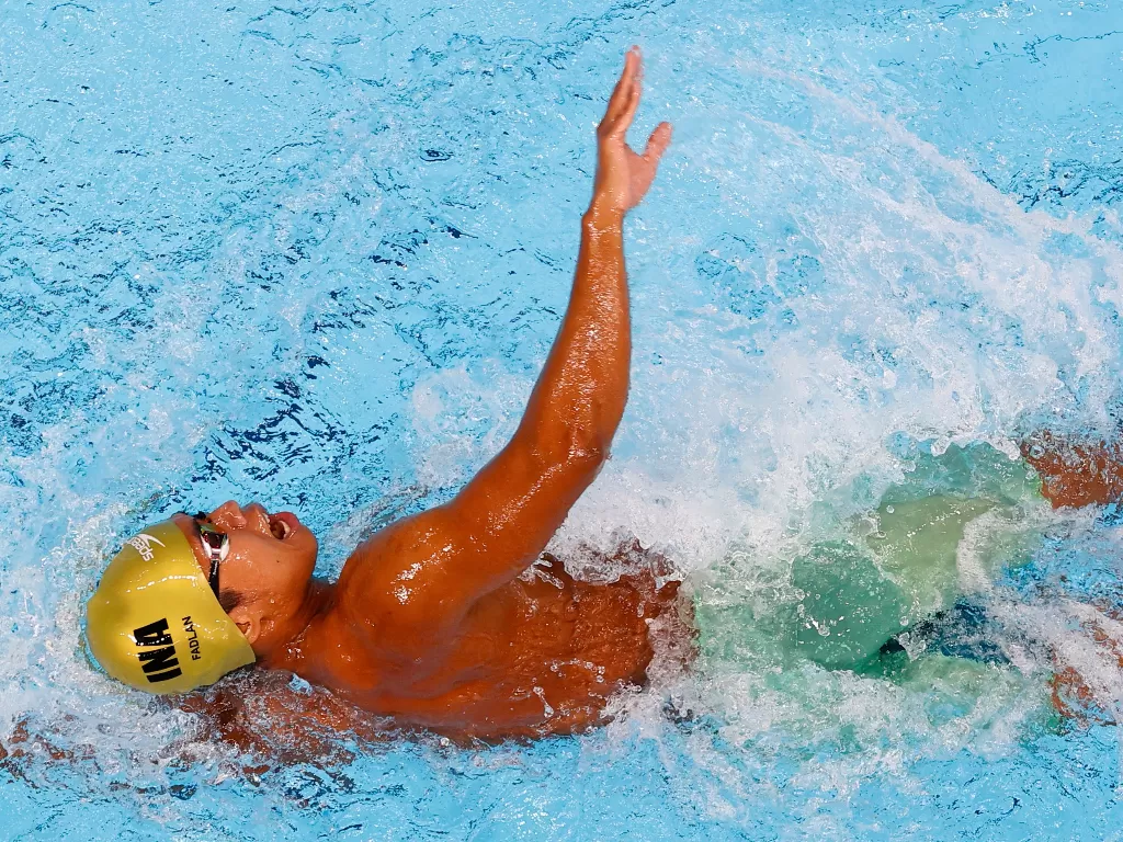 Aflah Fadlan di Olimpiade Tokyo 2020 - Renang - Gaya Bebas 1500m Putra - Pemanasan - Tokyo Aquatics Center - Tokyo, Jepang - 30 Juli 2021. (photo/REUTERS/Stefan Wermuth)