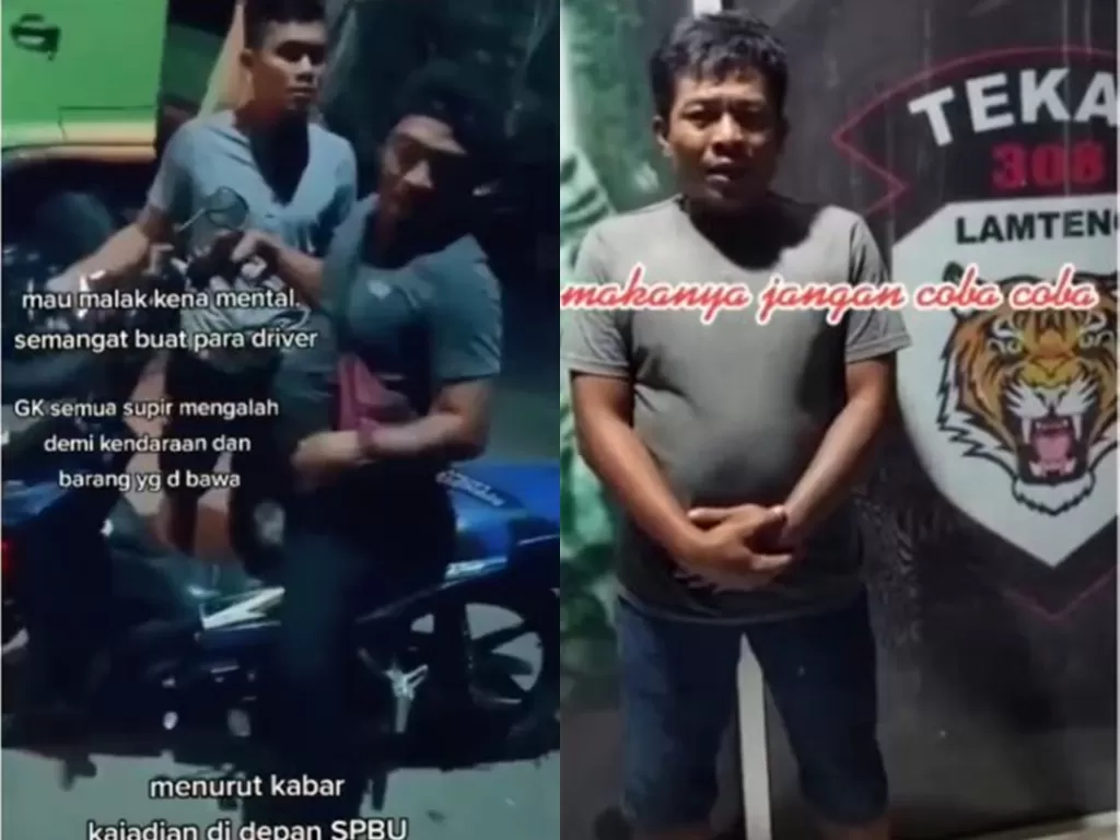 Preman yang malak sopir truk di Lampung Tengah malah kena mental (Instagram/undercover.id)