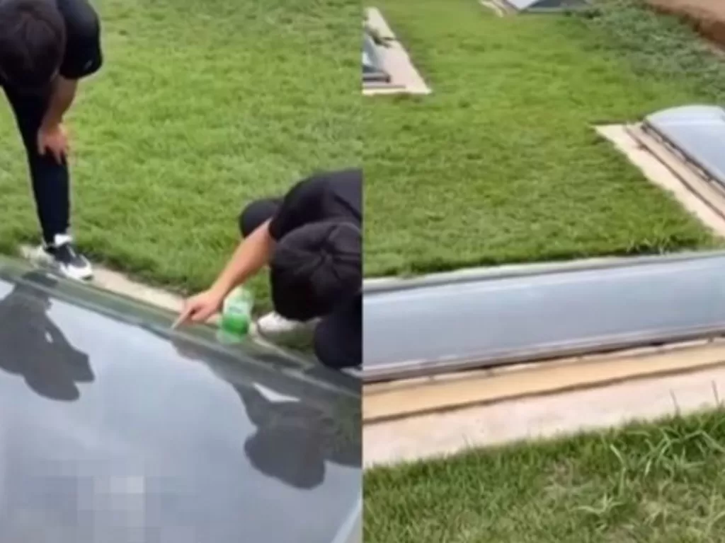 Cuplikan video viral kuburan yang transparan. (photo/Instagram/@say.viideo)
