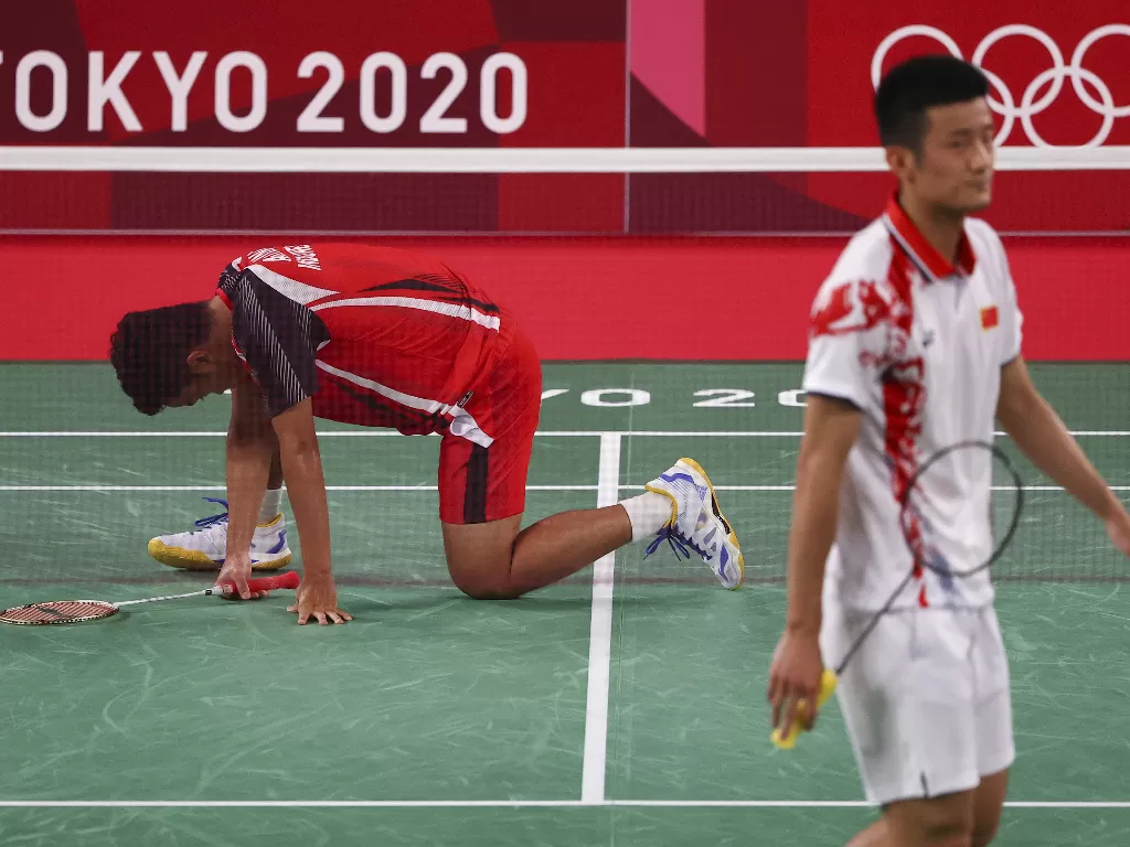 Anthony Ginting versus Chen Long (REUTERS/Hamad I Mohammed)