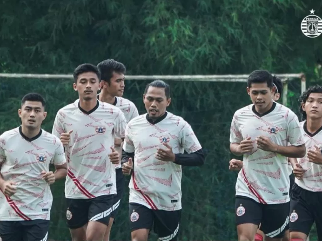 Para pemain Persija Jakarta tengah berlatih (twitter/@Persija_Jkt)