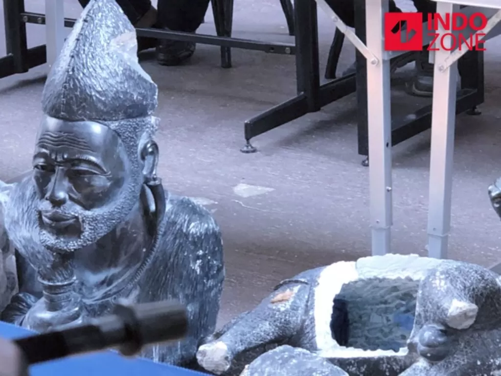Barang bukti patung berisi 17 kg sabu asal Afrika. (INDOZONE/Samsudhuha Wildansyah)