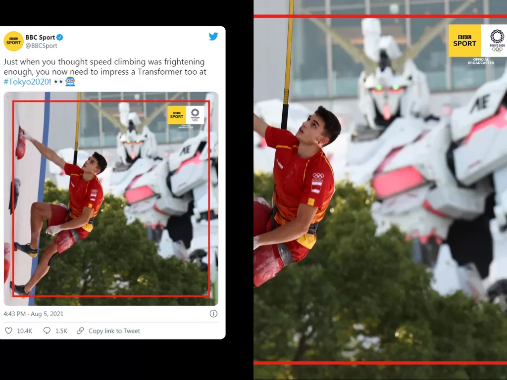 Postingan Twitter BBC Sport yang menyebut Gundan sebagai Transformer (photo/Twitter/@BBCSport)