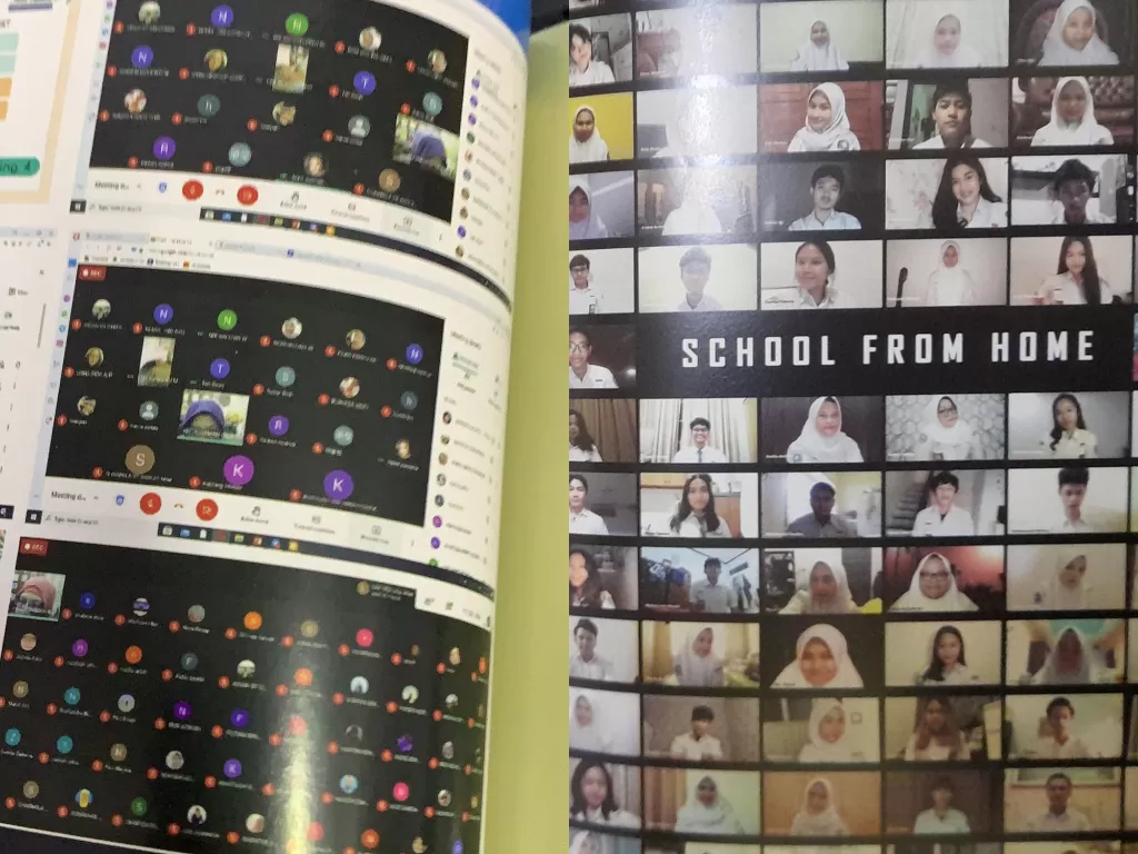 Majalah sekolah cuma kumpulan tangkapan layar kelas online. (Photo/Twitter)
