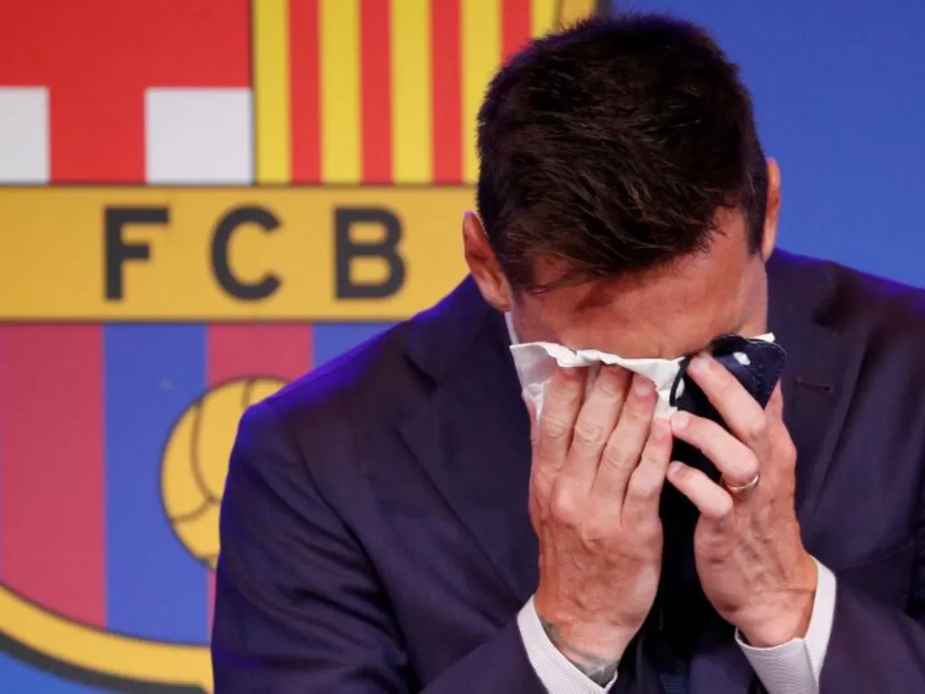 Lionel Messi resmi berpisah dengan Barcelona (REUTERS/Albert Gea)