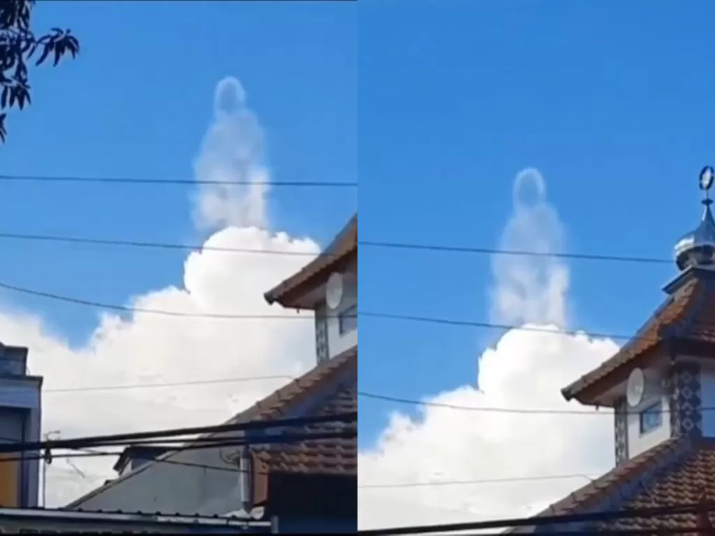 Penampakan awan menyerupai manusia di langit Surabaya Barat (Instagram/smart.gram)