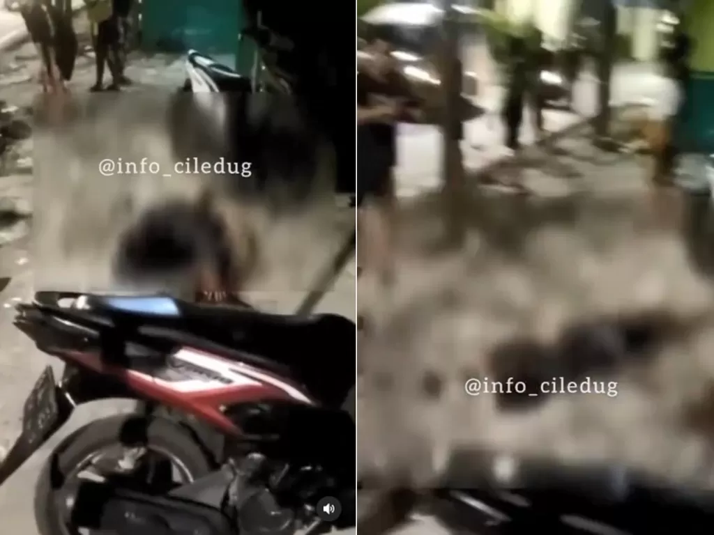 Pemuda tergeletak bersimbah darah di pinggir Jalan Ciledug Raya diduga diserang gengster (Instagram/info_ciledug)