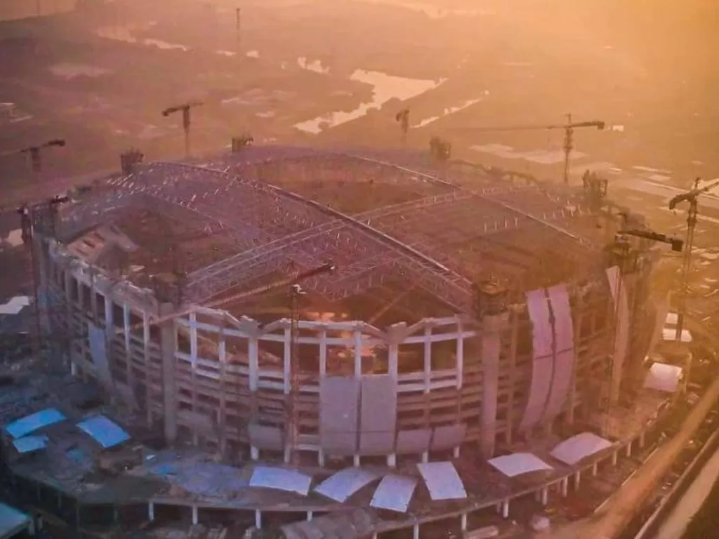 Pembangunan Stadion Jakarta International Stadium (JIS). (instagram/@jakartainternationalstadium)