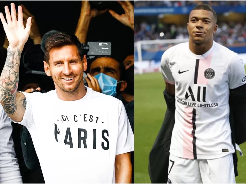 Kolase foto Lionel Messi dan Kylian Mbappe (Instagram)