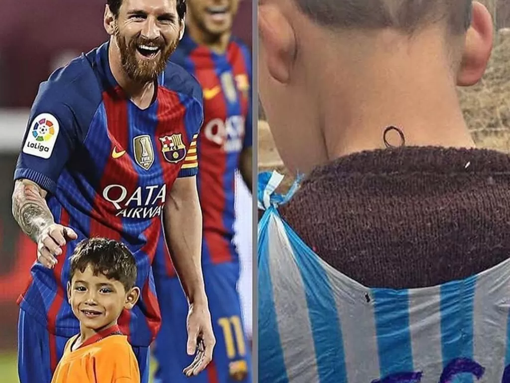 Pertemuan mengharukan Murtaza dengan Lionel Messi (Instagram @espnfc)