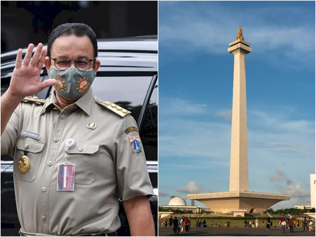 Kiri: Gubernur DKI Jakarta Anies Baswedan. (photo/ANTARA). Kanan: Ilustrasi Jakarta. (photo/Unsplash/Sulthan Auliya/ilustrasi)