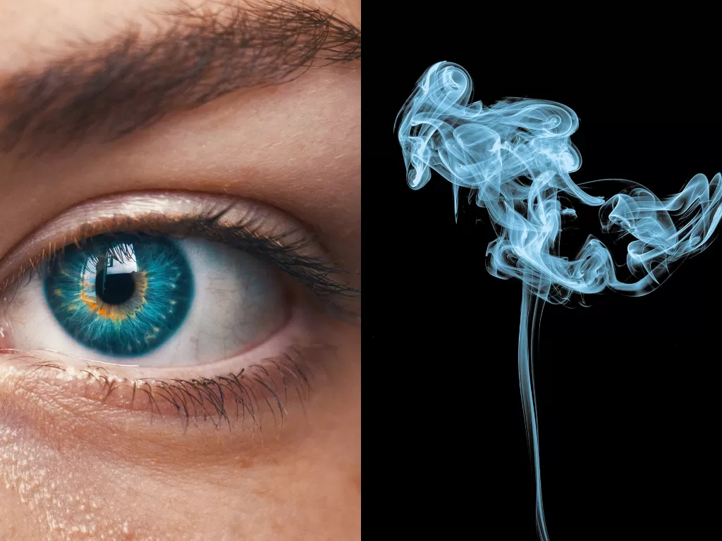 Ilustrasi mata dan rokok (Unsplash)