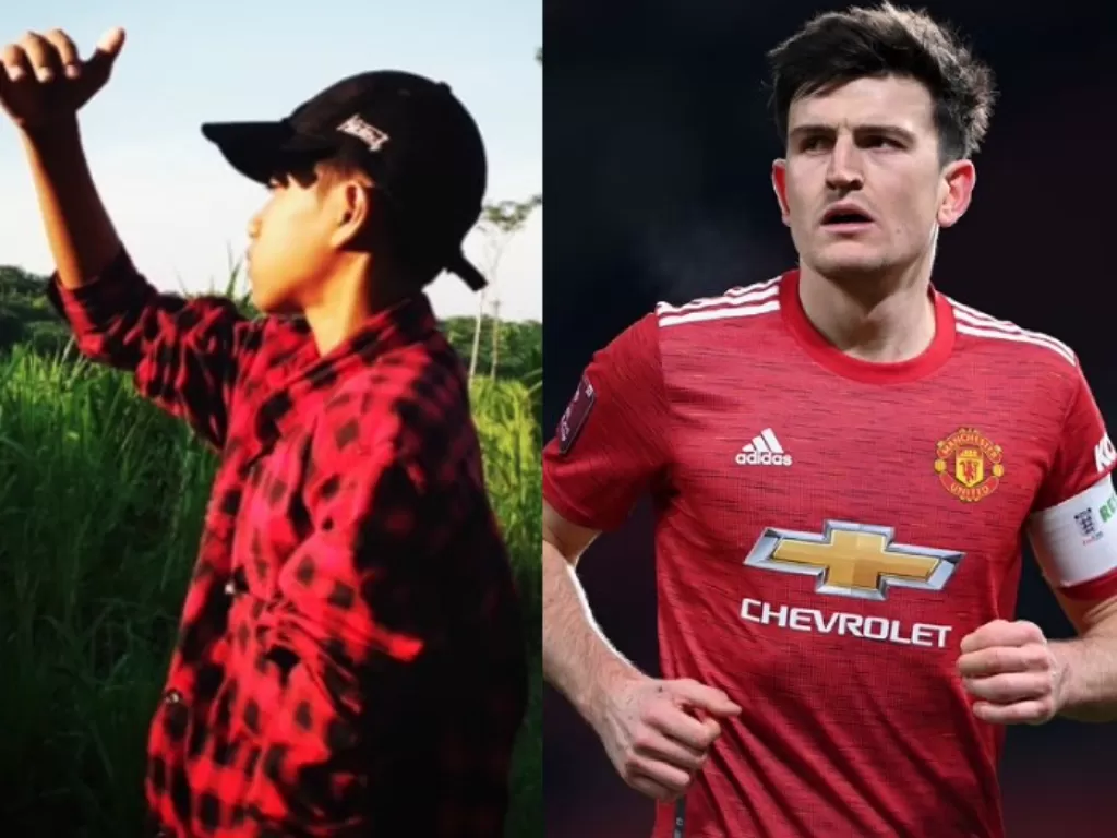 Instagram bocah (kiri) difollow sakapten Manchester United Harry Maguire. (Instagram/@wdd_tn2)