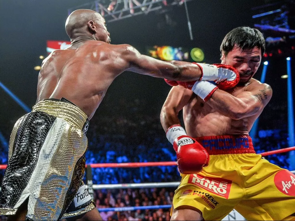 Floyd Mayweather vs Manny Pacquiao. (photo/Instagram/@floydmayweather)
