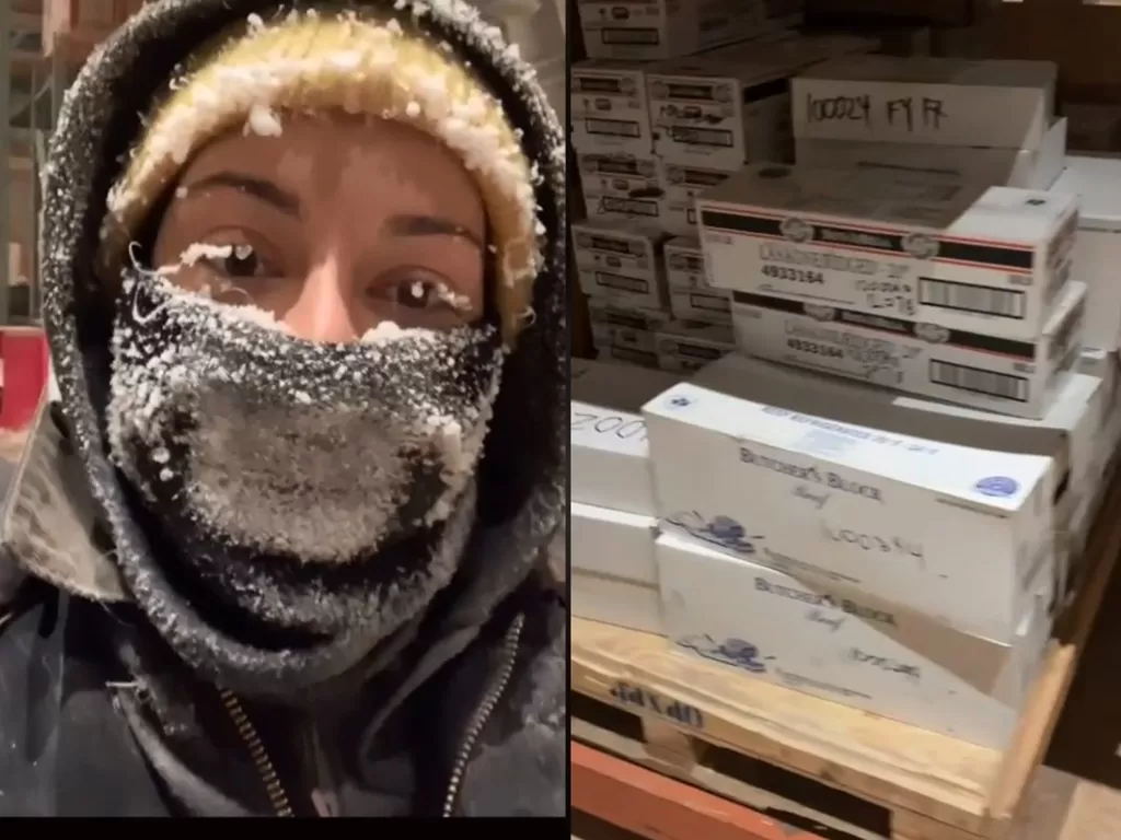 Seseorang memperlihatkan bagaimana berbelanja ke supermarket di Antartika. (Tangkapan layar/TikTok)