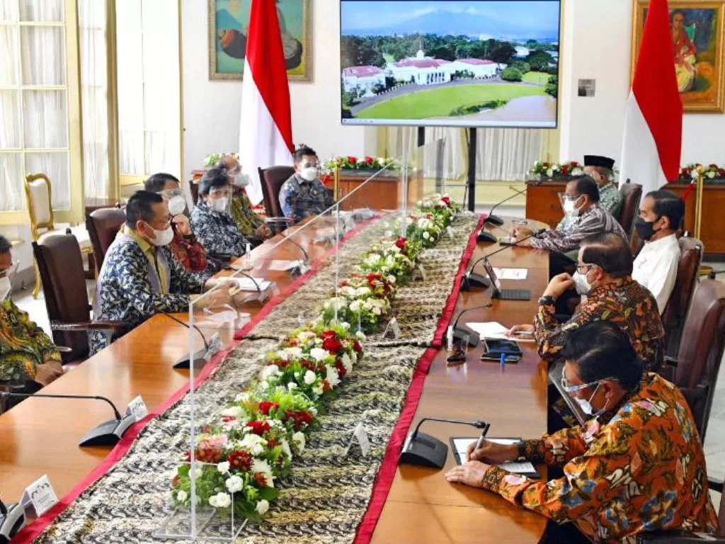Pimpinan MPR temui Presiden Jokowi di Istana Bogor (ist)
