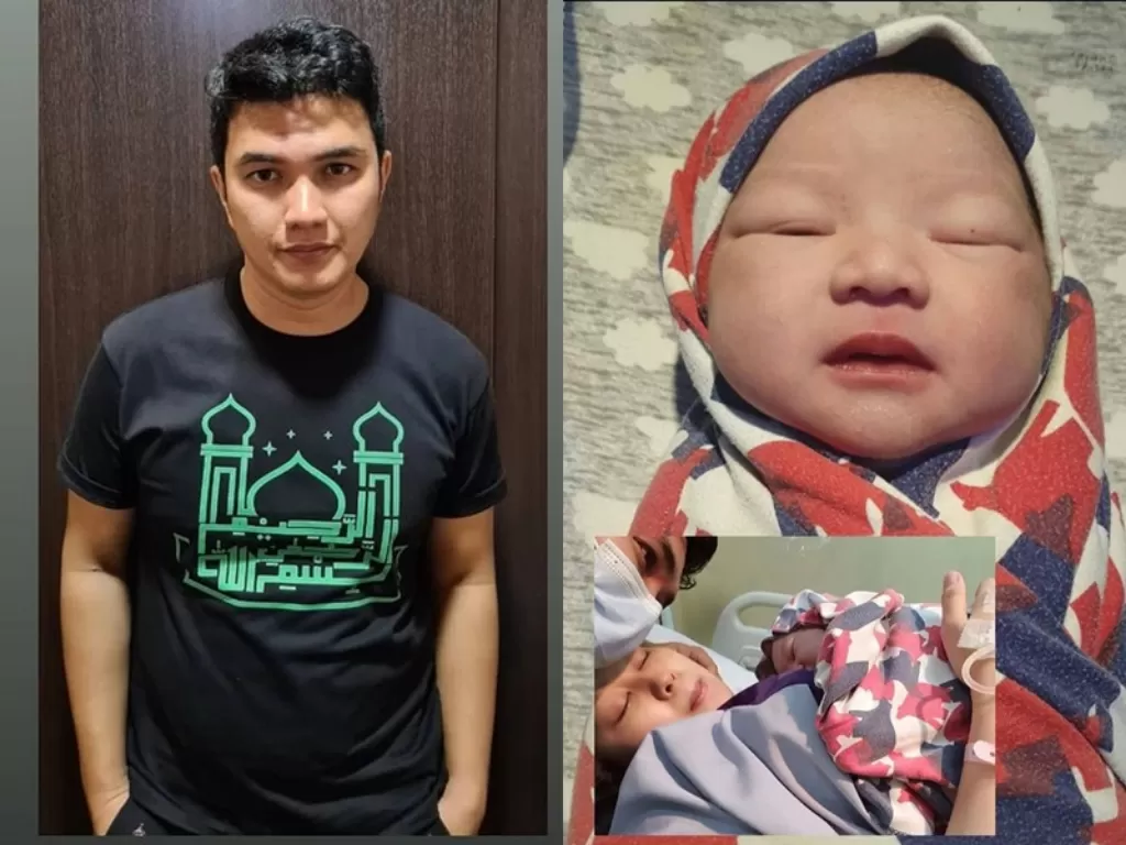 Aldi Taher dan Anaknya yang baru lahir. (Instagram/@alditaher.official)
