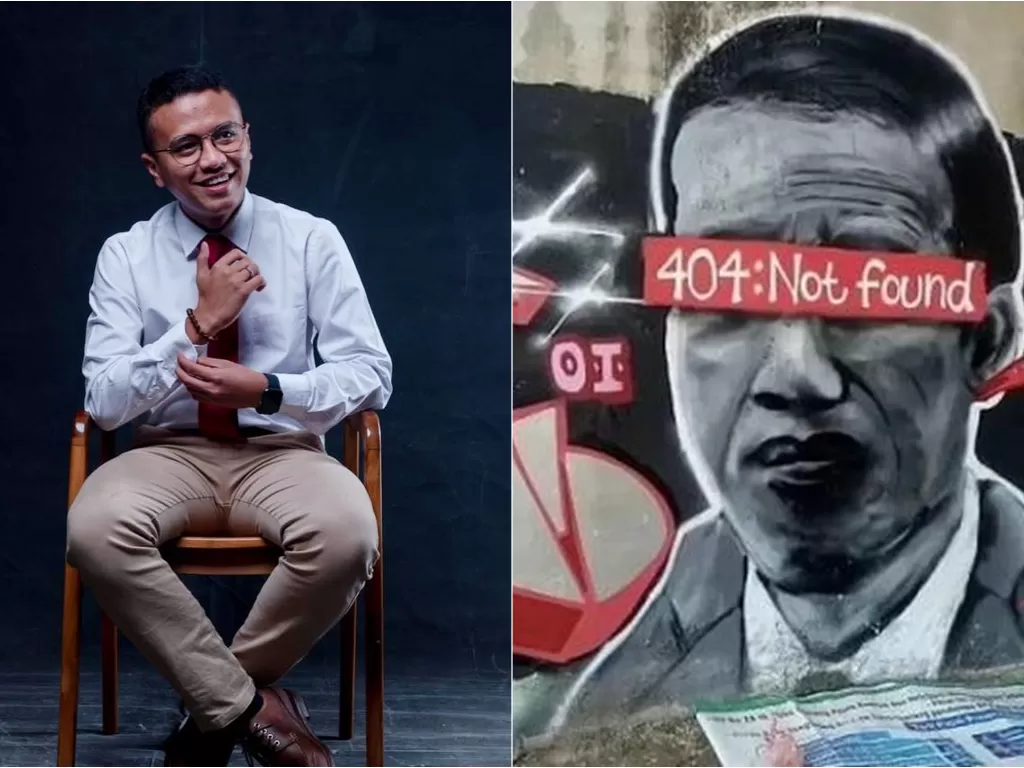 Faldo Maldini. (Instagram/@faldomaldini) / Mural Jokowi yang kontroversial. (Istimewa)