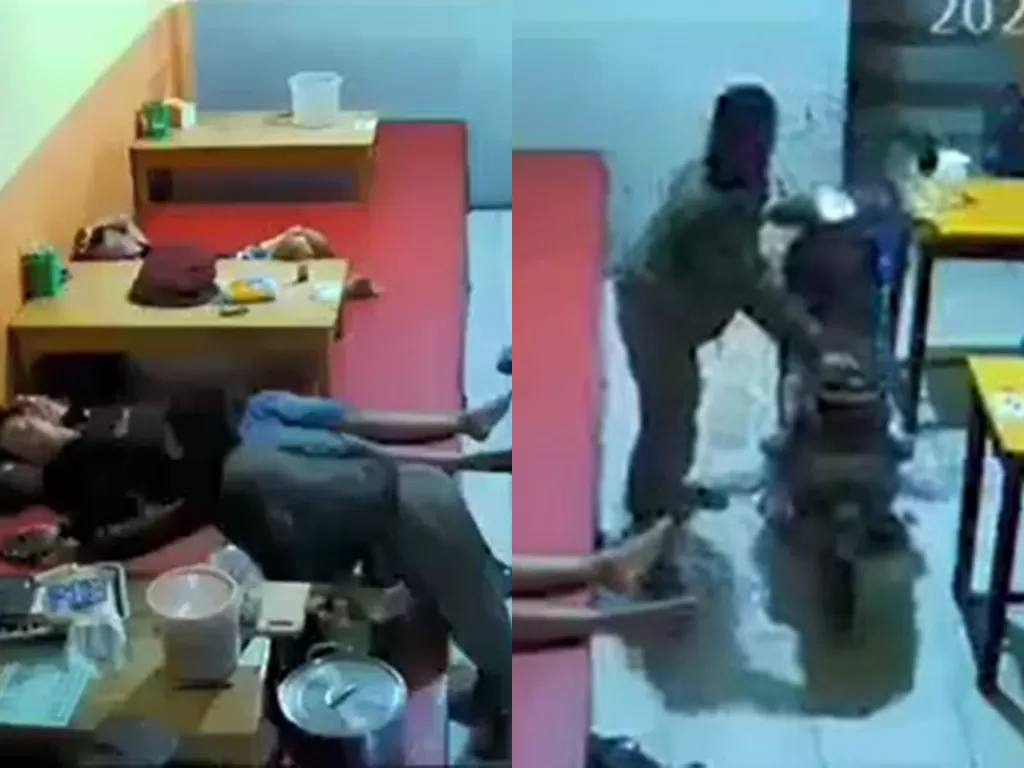 Pria ini melakukan aksi pencurian di sebuah rumah makan (Facebook/Wes Angel Turunane)