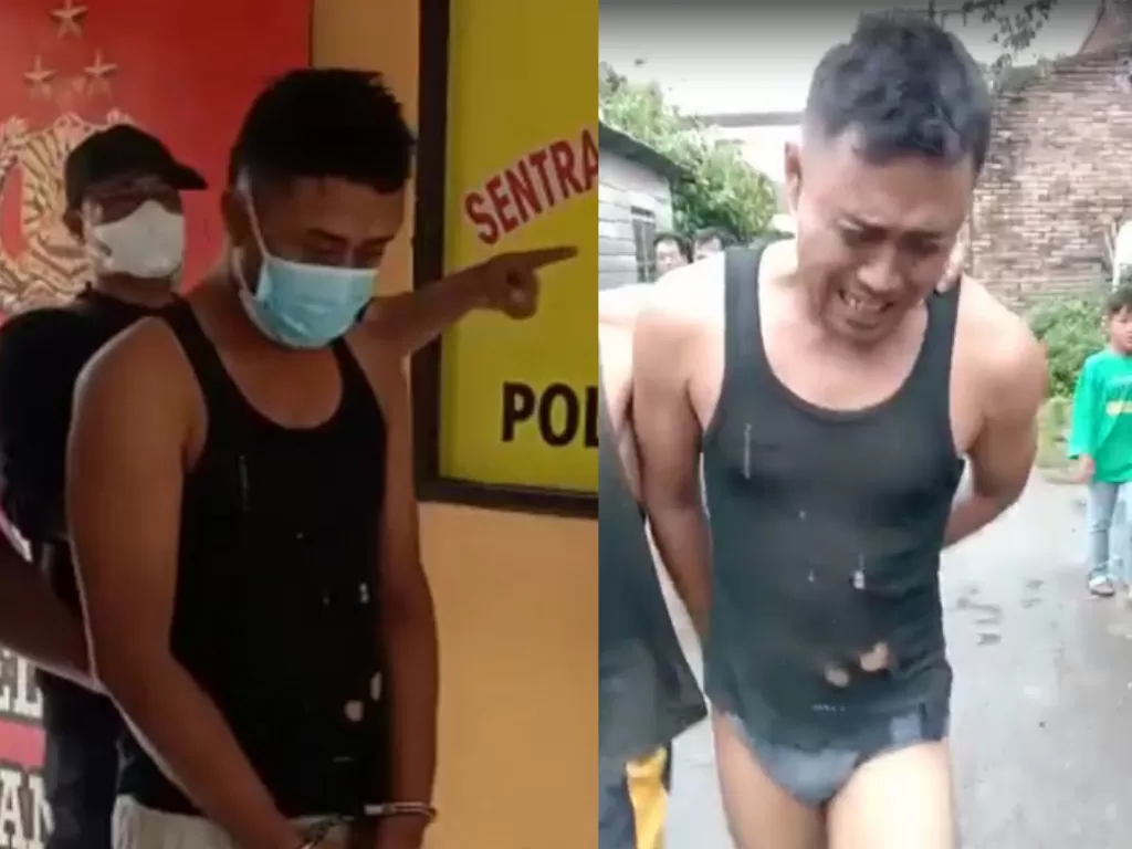 Pelaku kolor ijo ditangkap warga saat beraksi di Medan. (Istimewa)