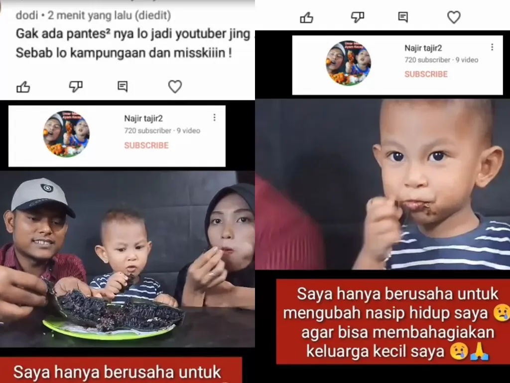 Pria yang dihina oleh netizen karena buat konten mukbang bersama keluarga (TikTok/najir_tajir2)
