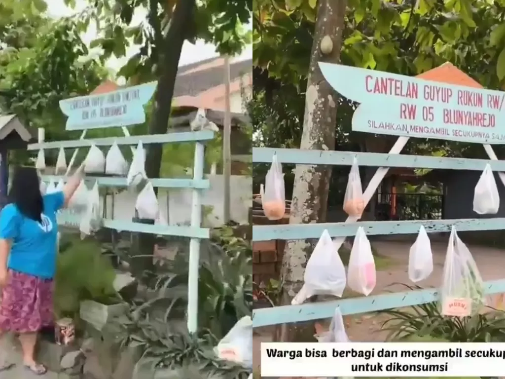 Cantelan sedekah yang dibuat oleh warga di Yogyakarta (Twitter/JogjaBalkon_)