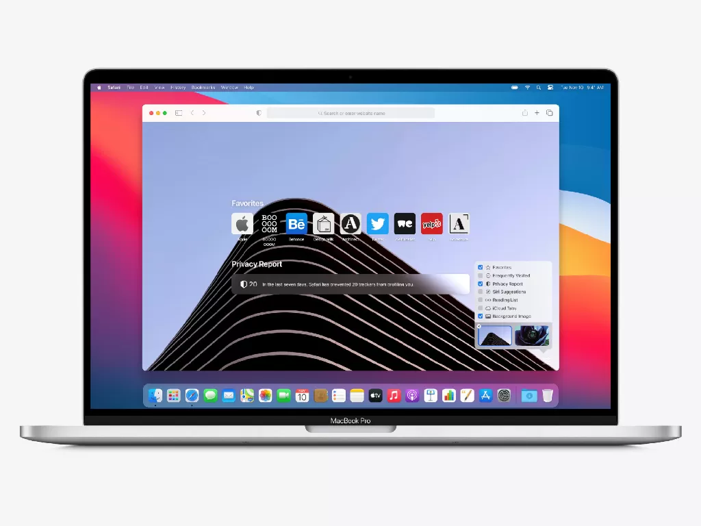 Tampilan browser Safari di perangkat MacBook buatan Apple (photo/Apple)