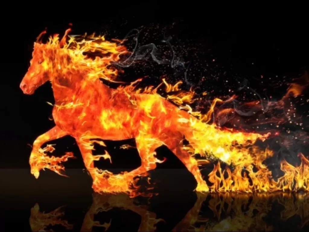 Ilustrasi tahun Kuda Api di Jepang atau Hinoe Uma. (Pixabay).