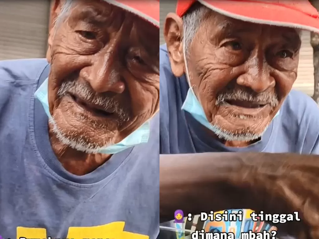 Kakek suai 110 tahun yang masih harus bekerja jadi tukang becak. (TikTok/novitapu99)