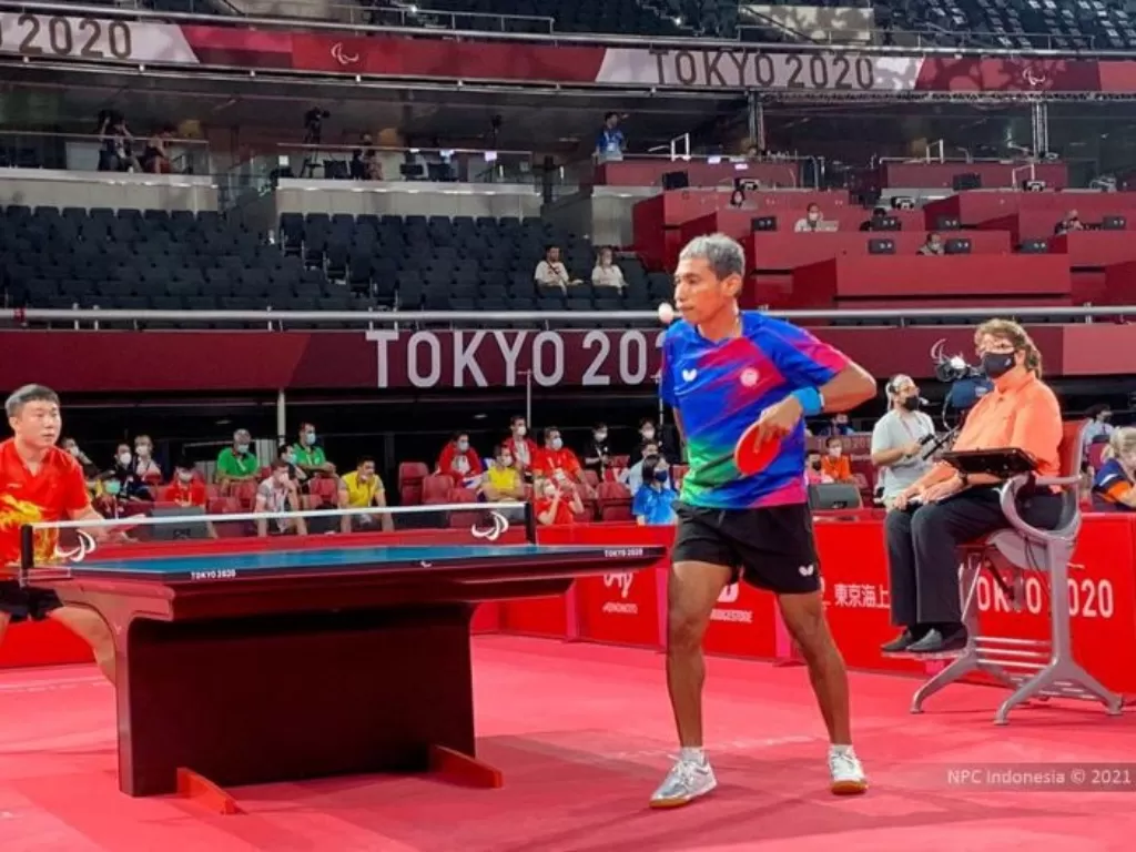 David Jacobs melaju ke semifinal cabor tenis meja Paralimpiade Tokyo. (NPC Indonesia)