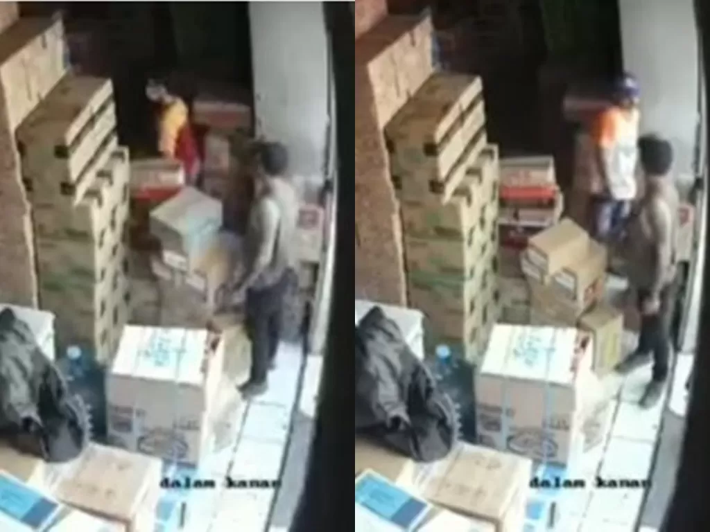 Sekelompok pria terekam CCTV rampok toko grosir di Bandung (Instagram/andreli48)