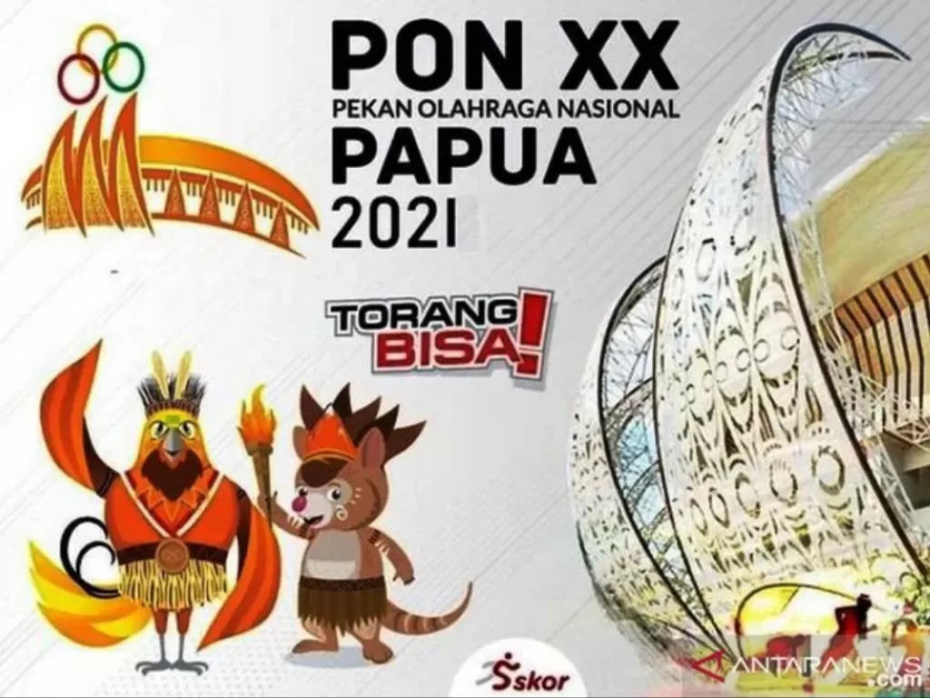   Maskot PON XX Papua Kangpho dan Drawa. (ANTARA/HO-PB PON Papua)