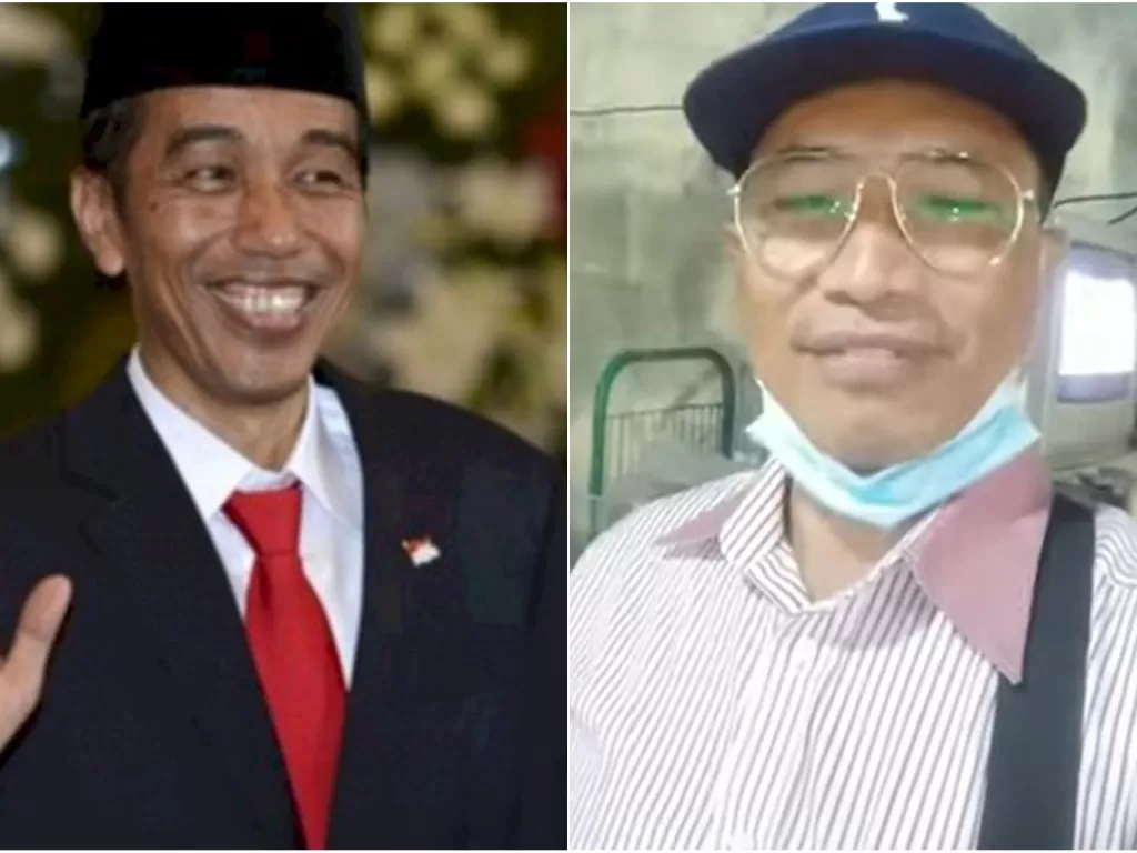 Kolase foto Jokowi dan Muhammad Kece (Youtube)