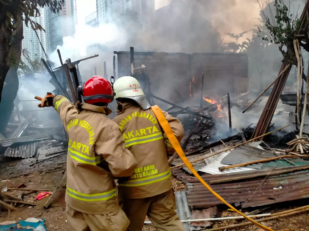 Kebakaran menghanguskan 10 rumah kontrakan di Jaksel (Dok Humas Dinas Pemadam Kebakaran DKI Jakarta)
