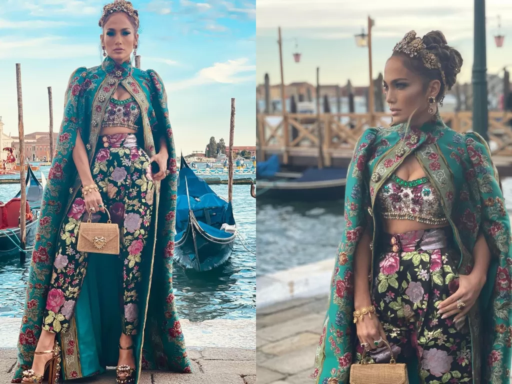 Jennifer Lopez dengan busana Avant-Garde Dolce & Gabbana. (photo/Instagram/@jlo)