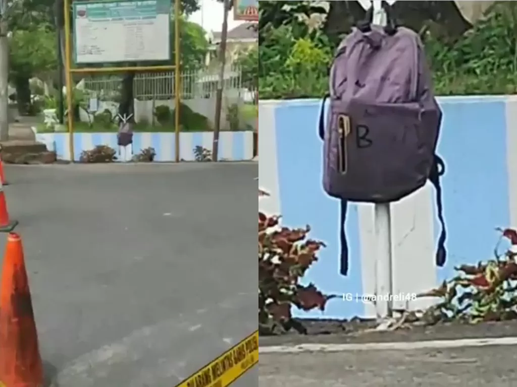 Warga digegerkan dengan penemuan tas bertuliskan awas ada bom di Kebun Binatang Siantar (Instagram/andreli48)