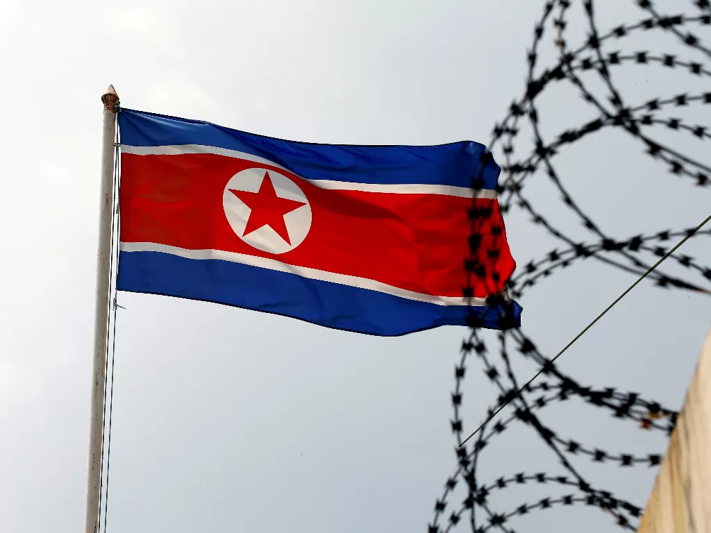 Bendera Korea Utara. (REUTERS/Edgar Su)