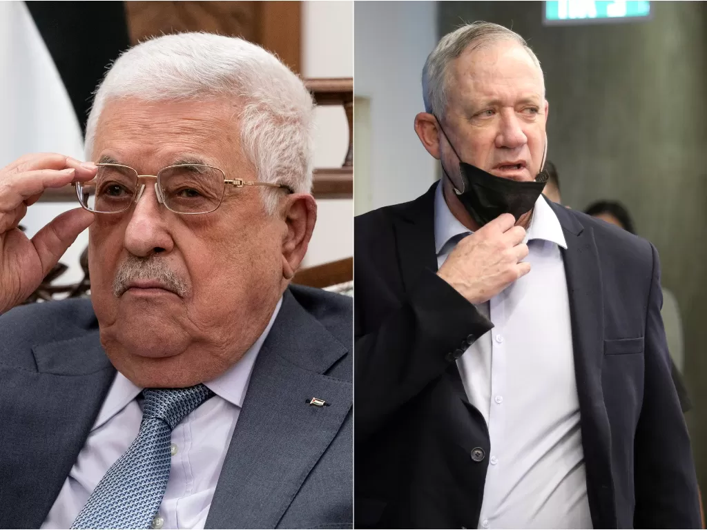 Presiden Palestina. (REUTERS/Alex Brandon) / Menhan Israel. (REUTERS/Abir Sultan)