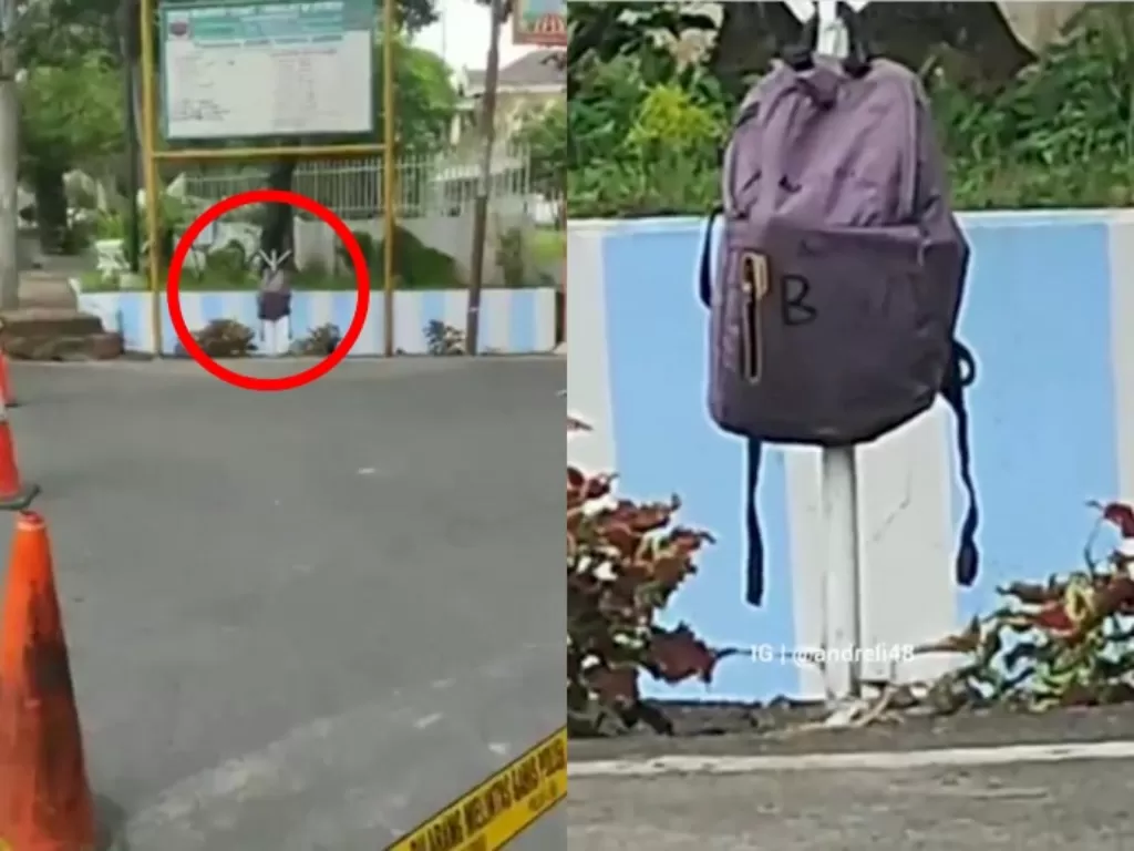 Warga digegerkan dengan penemuan tas bertuliskan awas ada bom di Kebun Binatang Siantar. (Instagram/@andreli48)