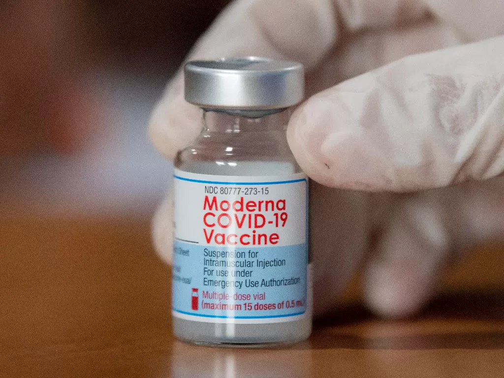 Vaksin Moderna, salah satu vaksin yang diperbolehkan Menag untuk digunakan. (ANTARA/Nova Wahyudi)