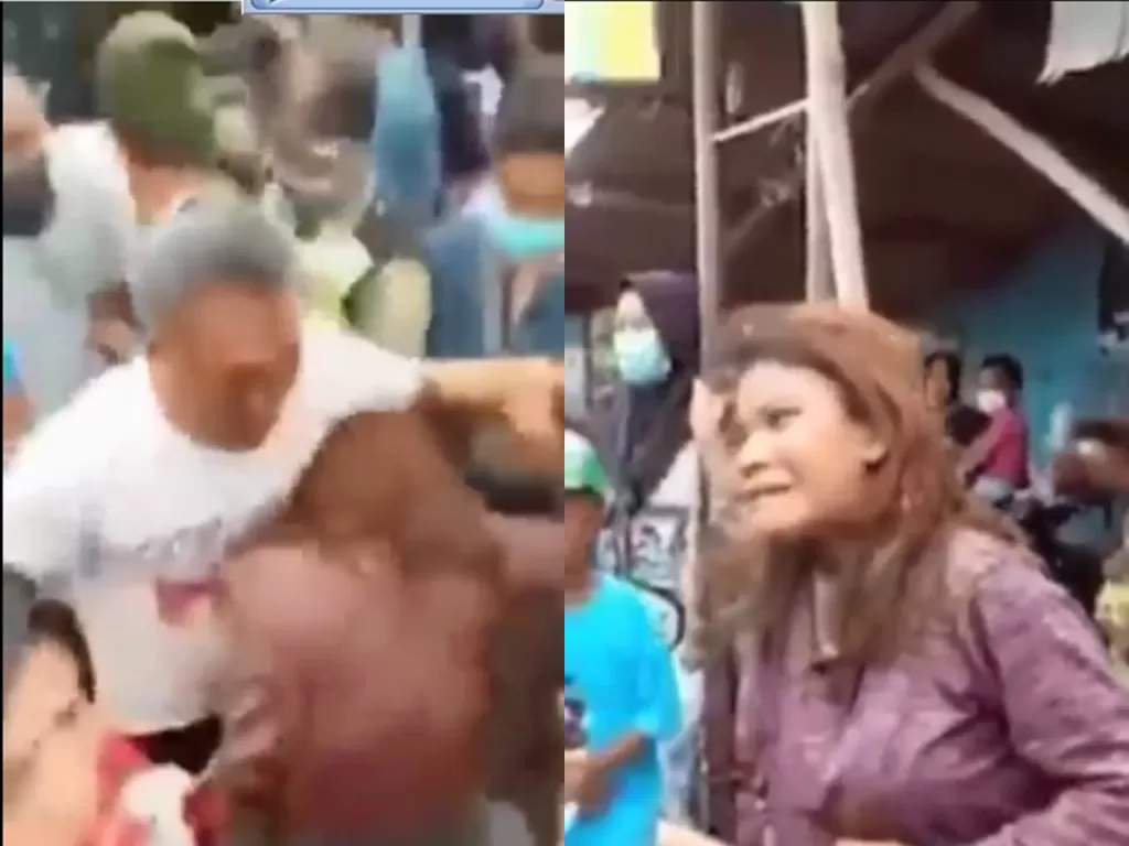 Ibu hamil 4 bulan ini terjatuh dan terjepit saat rebutan sembako di Cirebon (Instagram/devina_jasmine_wijaya_1)