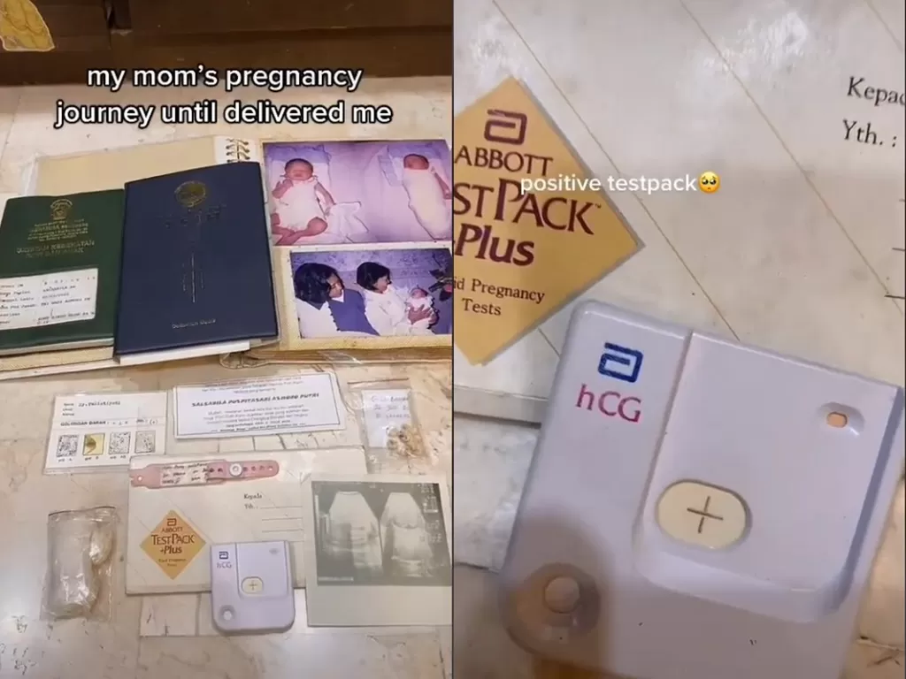 Wanita bagikan barang kenangan semasa ibunya hamil hingga melahirkan (TikTok/salsabilaugh)